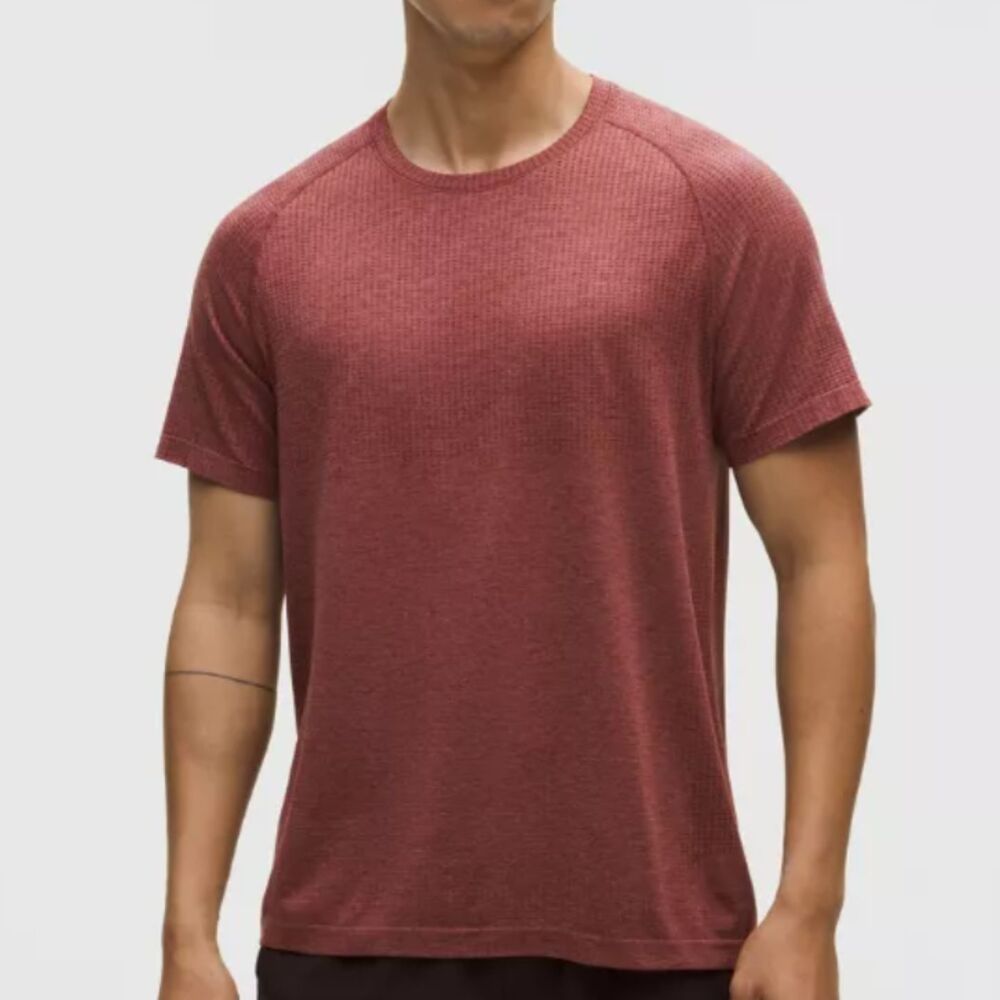Men Lululemon Metal Vent Short Sleeve Heathered Red XXL Running Activewear